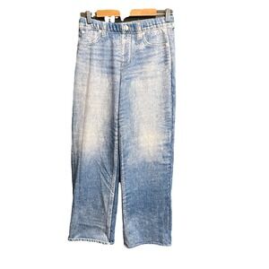 Mila Rosabella Blue Printed Faux Denim Women's Pants Size Medium‎